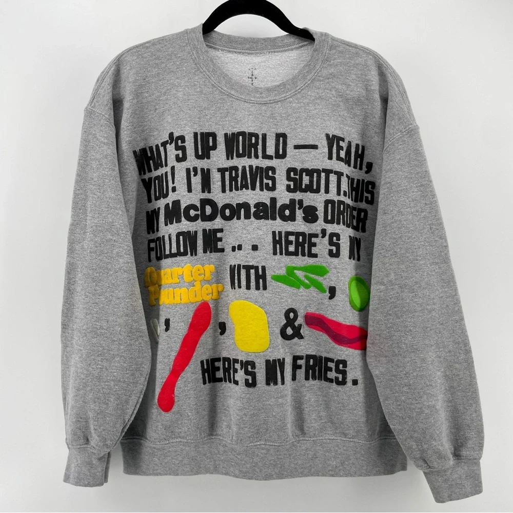 Cactus Jack by Travis Scott x Cactus Plant Flea Market Gray Script Crewneck M - Picture 1 of 4